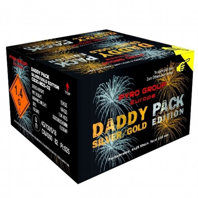 Daddy Pack Silver and Gold 100-Schuss-Feuerwerkverbund