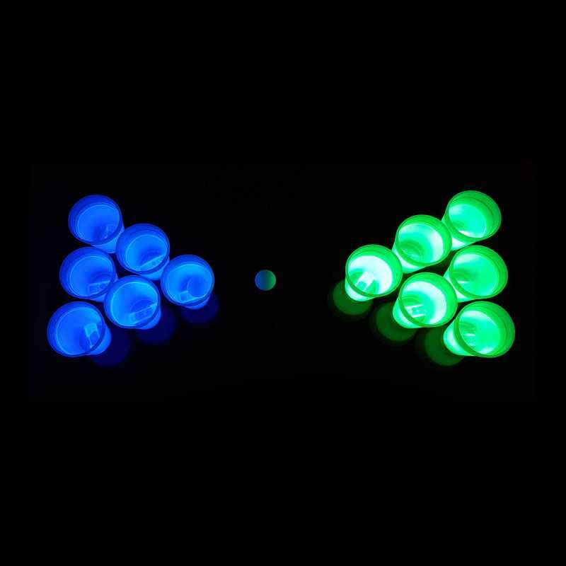 Leuchtendes Beer Pong Set, blau/grün - 14 teilig kaufen