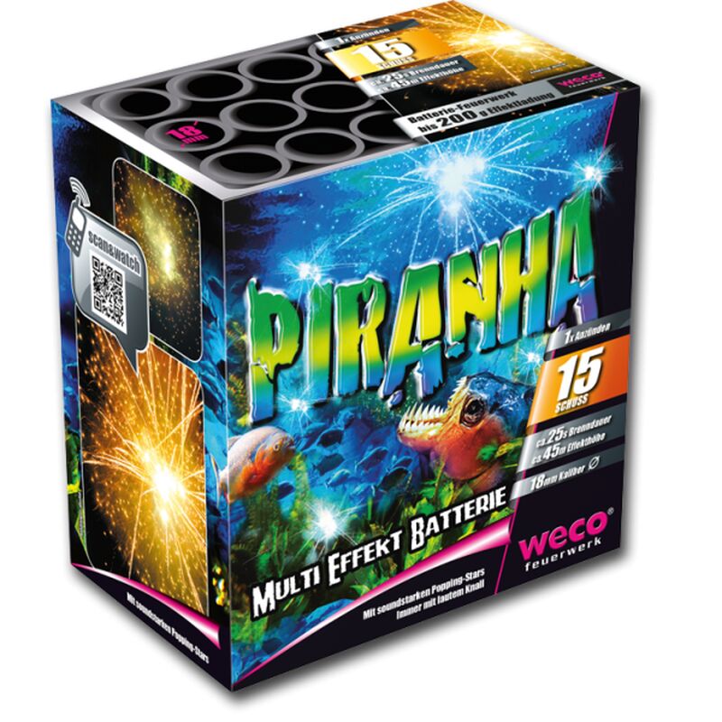 Piranha (Shark Attack/Alligator) 15-Schuss-Feuerwerk-Batterie