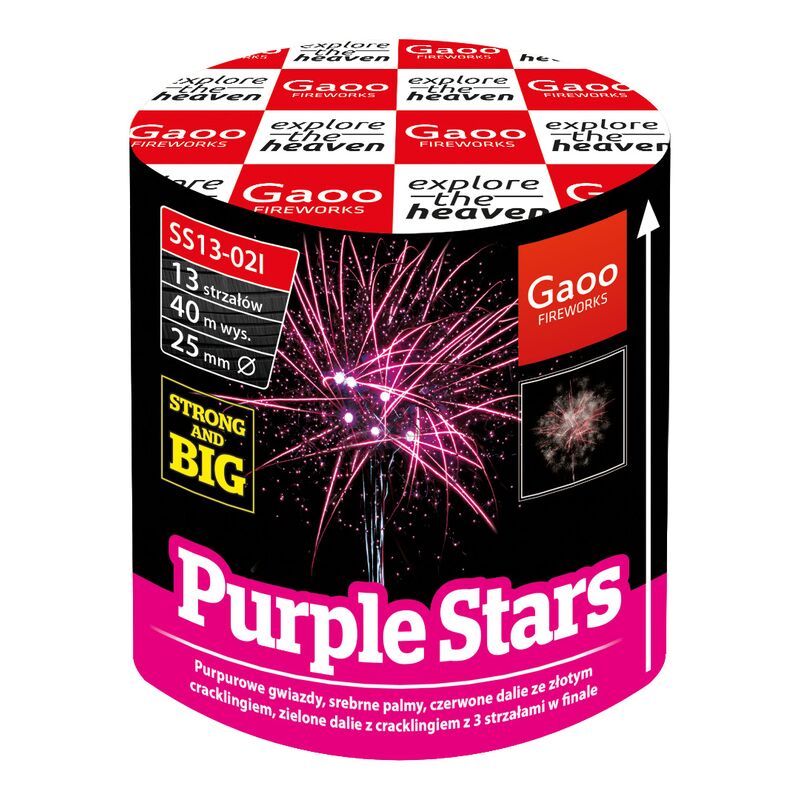 Purple Stars 13-Schuss-Feuerwerk-Batterie