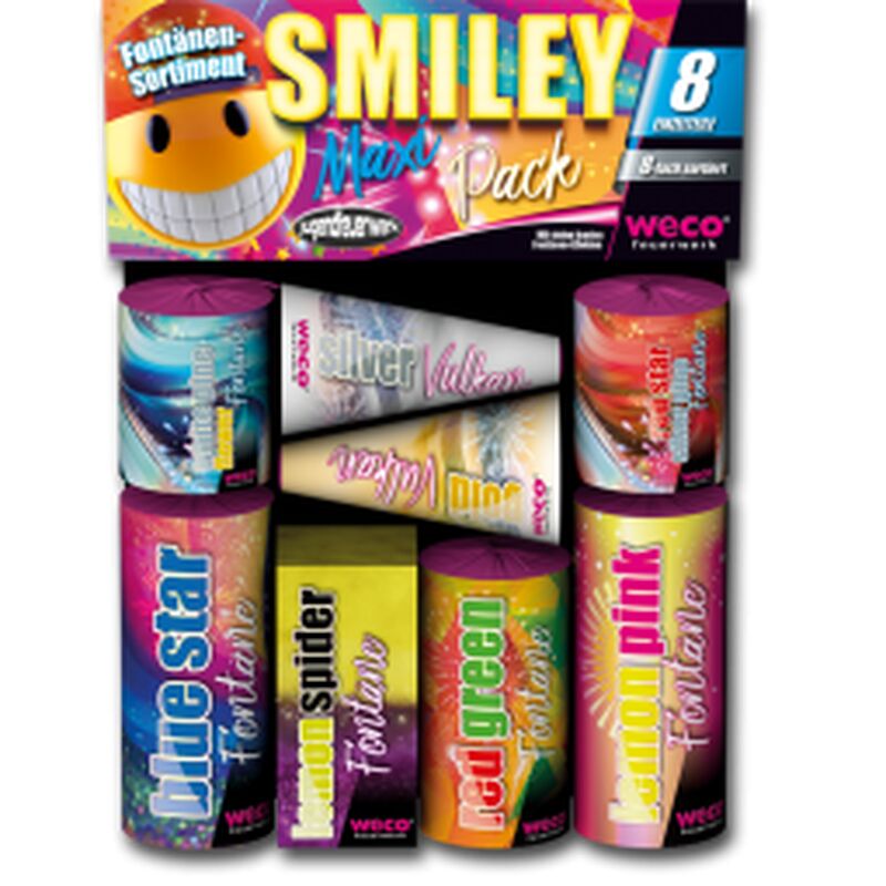 Smiley Maxi Pack 8-teiliges Fontänen-Sortiment kaufen